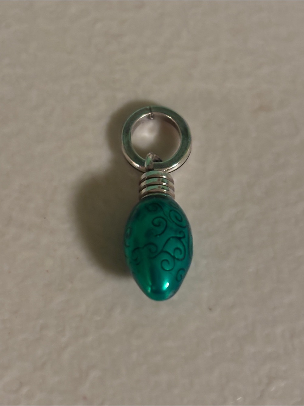 Brighton Christmas Holiday Teal Swirl Drop Pendant or Charm
